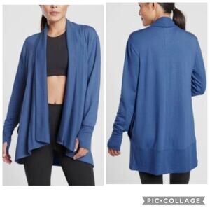 Athleta Pranayama Restore Wrap in Chrome Blue Soft Cozycore Size S